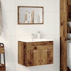 Ensemble de meubles salle de bain 2 pcs bois d'ingénierie 