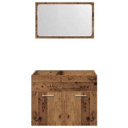 Ensemble de meubles salle de bain 2 pcs bois d'ingénierie 