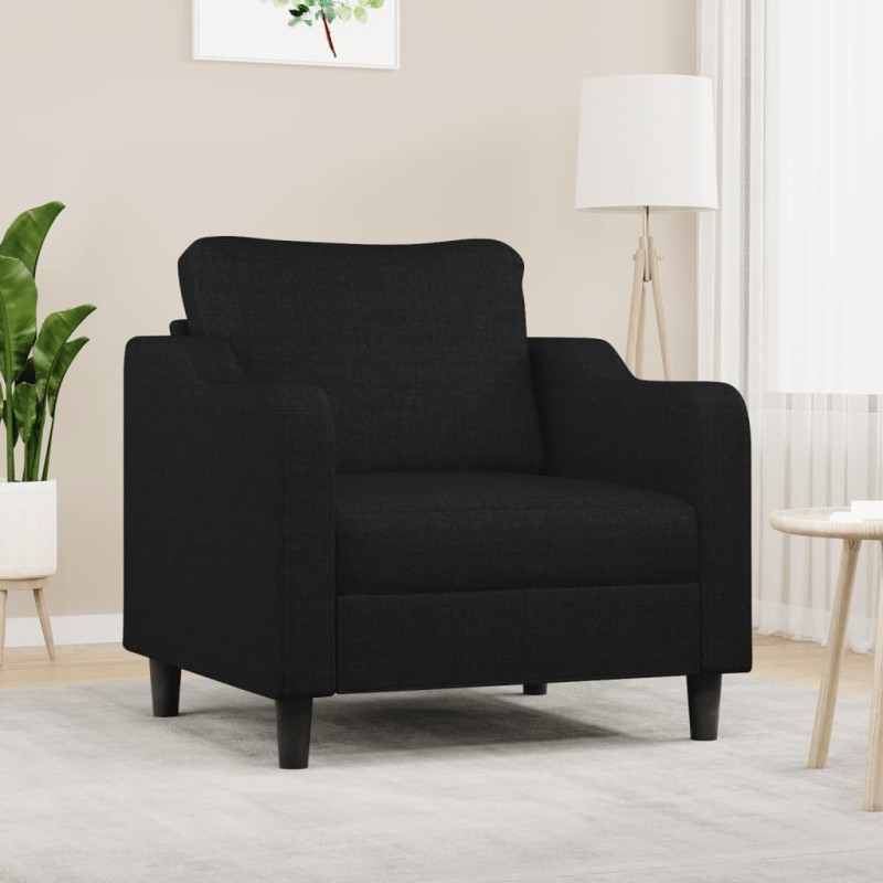 Fauteuil Noir 60 cm Tissu 