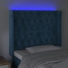 Tête de lit à LED Bleu foncé 93x16x118/128 cm Velours 