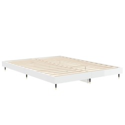 Cadre de lit sans matelas blanc brillant 140x190 cm 