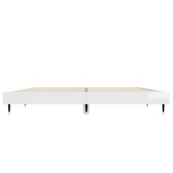 Cadre de lit sans matelas blanc brillant 140x190 cm 