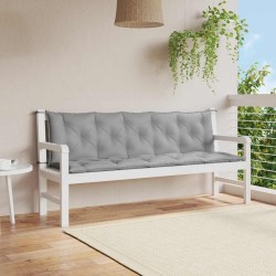 Coussin de banc de jardin gris 180x(50+50)x7 cm tissu oxford 