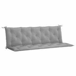 Coussin de banc de jardin gris 180x(50+50)x7 cm tissu oxford 