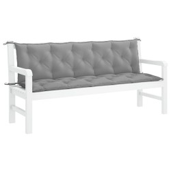 Coussin de banc de jardin gris 180x(50+50)x7 cm tissu oxford 