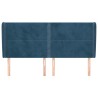 Tête de lit avec oreilles Bleu foncé 203x23x118/128 cm Velours 