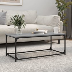 Table basse Sonoma gris 102x50x40 cm Bois d'ingénierie et fer 