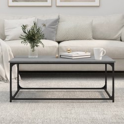 Table basse Sonoma gris 102x50x40 cm Bois d'ingénierie et fer 