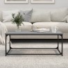 Table basse Sonoma gris 102x50x40 cm Bois d'ingénierie et fer 