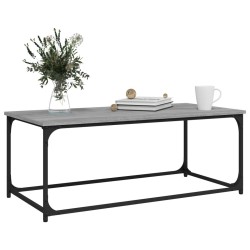 Table basse Sonoma gris 102x50x40 cm Bois d'ingénierie et fer 