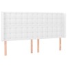 Tête de lit avec oreilles Blanc 163x16x118/128 cm Similicuir 