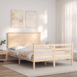 Cadre de lit sans matelas bois massif 