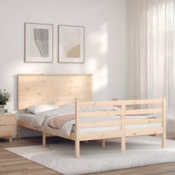 Cadre de lit sans matelas bois massif 