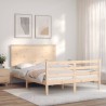 Cadre de lit sans matelas bois massif 