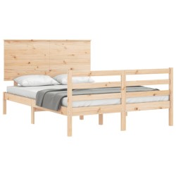 Cadre de lit sans matelas bois massif 