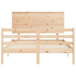 Cadre de lit sans matelas bois massif 