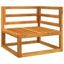 Canapé d'angle sectionnel avec coussins gris clair bois acacia 