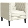 Fauteuil Chesterfield crème velours 