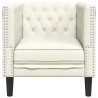 Fauteuil Chesterfield crème velours 