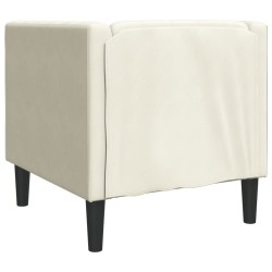 Fauteuil Chesterfield crème velours 