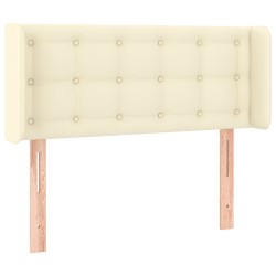 Tête de lit avec oreilles Crème 83x16x78/88 cm Similicuir 