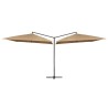 Parasol double avec mât en acier 250 x 250 cm Taupe 