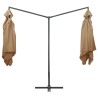 Parasol double avec mât en acier 250 x 250 cm Taupe 