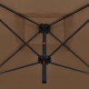 Parasol double avec mât en acier 250 x 250 cm Taupe 