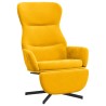 Chaise de relaxation avec repose-pied Jaune moutarde Velours 