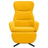 Chaise de relaxation avec repose-pied Jaune moutarde Velours 