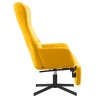 Chaise de relaxation avec repose-pied Jaune moutarde Velours 