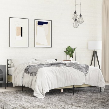 Cadre de lit sans matelas chêne sonoma 160x200 cm 