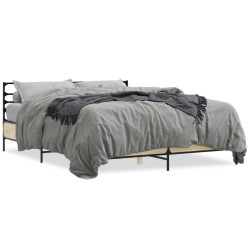 Cadre de lit sans matelas chêne sonoma 160x200 cm 
