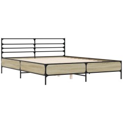 Cadre de lit sans matelas chêne sonoma 160x200 cm 