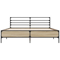 Cadre de lit sans matelas chêne sonoma 160x200 cm 