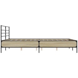 Cadre de lit sans matelas chêne sonoma 160x200 cm 