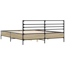 Cadre de lit sans matelas chêne sonoma 160x200 cm 