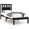 Cadre de lit sans matelas noir bois massif 100x200 cm 