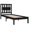 Cadre de lit sans matelas noir bois massif 100x200 cm 
