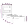 Cadre de lit sans matelas noir bois massif 100x200 cm 
