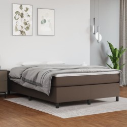 Cadre de lit sans matelas marron 140x190 cm similicuir 