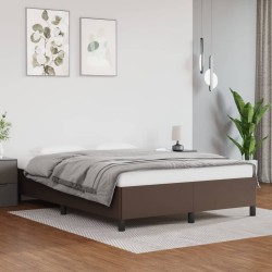 Cadre de lit sans matelas marron 140x190 cm similicuir 