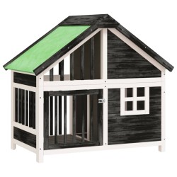 Chenil gris 96x60,5x87 cm bois de pin solide 