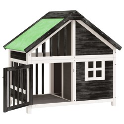 Chenil gris 96x60,5x87 cm bois de pin solide 