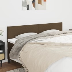 Têtes de lit 2 pcs Marron Foncé 80x5x78/88 cm Tissu 
