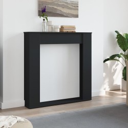 Cadre de cheminée noir 100x20x100 cm bois d'ingénierie 