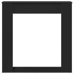 Cadre de cheminée noir 100x20x100 cm bois d'ingénierie 