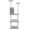 Arbre à chat avec griffoirs en sisal Gris clair 144,5 cm 