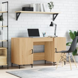 Bureau chêne sonoma 140x50x75 cm bois d'ingénierie 