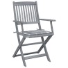 Chaises pliables d'extérieur lot de 2 et coussins Bois d'acacia 